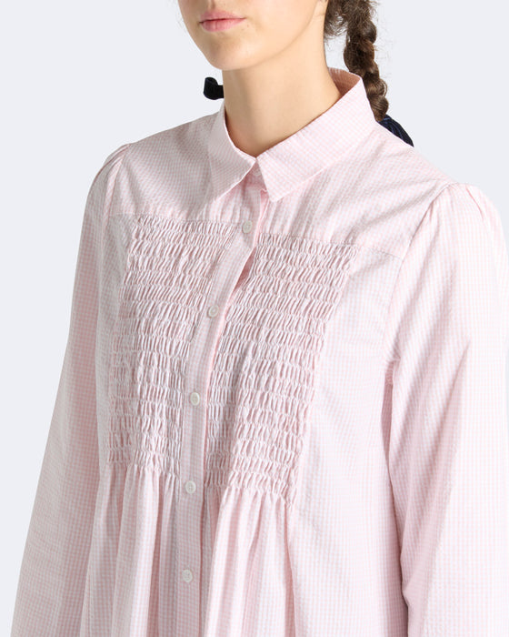Iris Shirt in Pink Seersucker