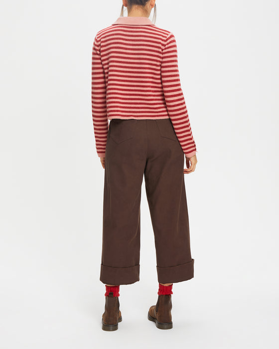 Toby Trousers in Dark Brown Twill