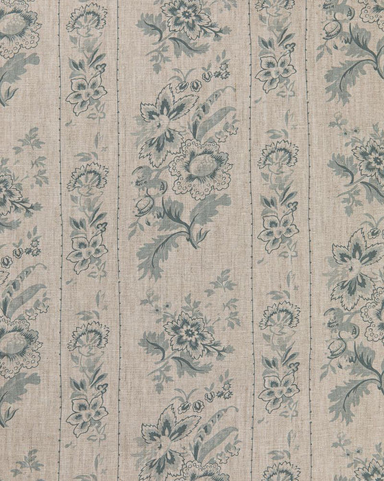 India Rose Teal on Natural Linen