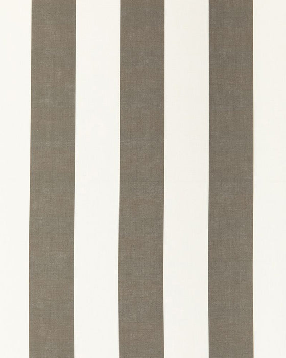 Three Inch Stripe Charcoal on White Linen