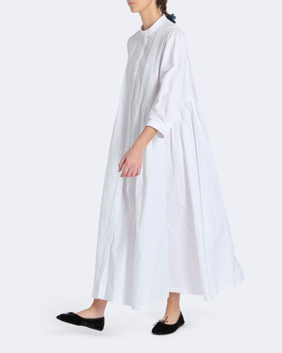 Simone Dress in White Seersucker