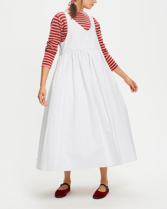 Veronica Dress in White Cotton Cord