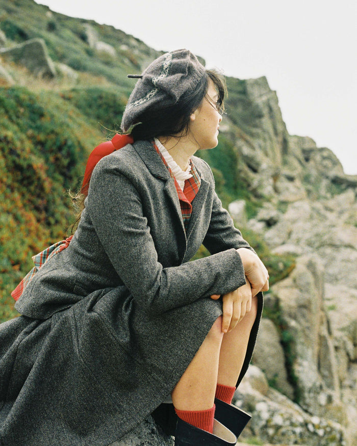 zadie dress in red tartan