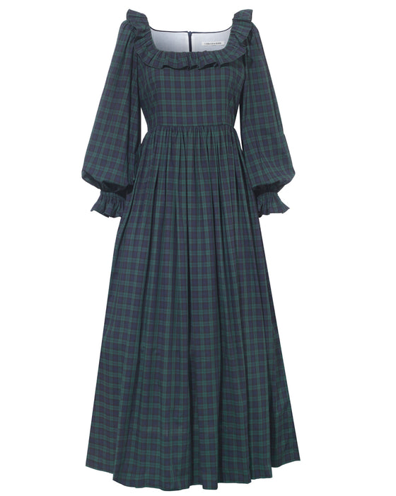 Alexa Dress in Blackwatch Tartan Voile