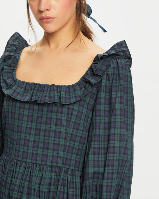 Alexa Dress in Blackwatch Tartan Voile