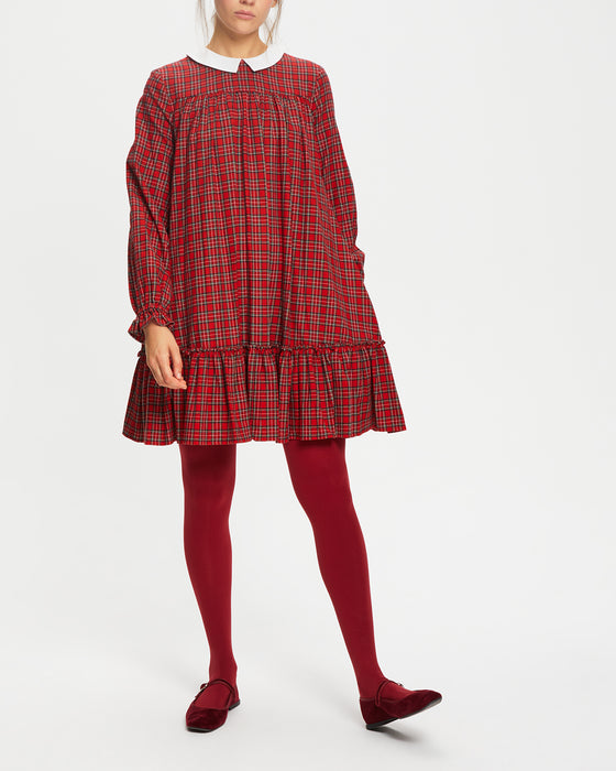 Ali Dress in Red Tartan Flannel
