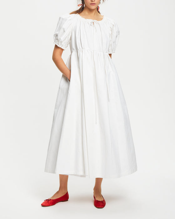 Antoinette Dress in White Cotton Cord