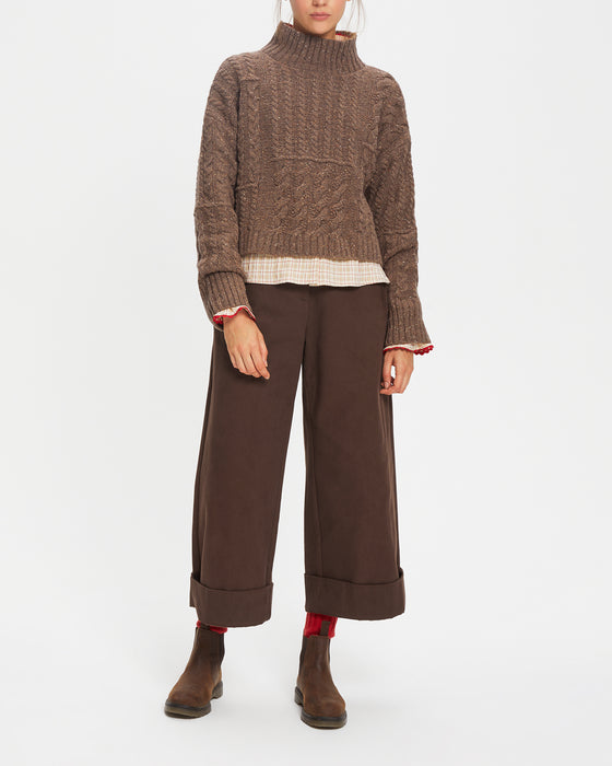 Arnold Sweater in Dark Brown Wool