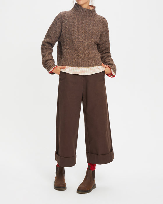 Arnold Sweater in Dark Brown Wool