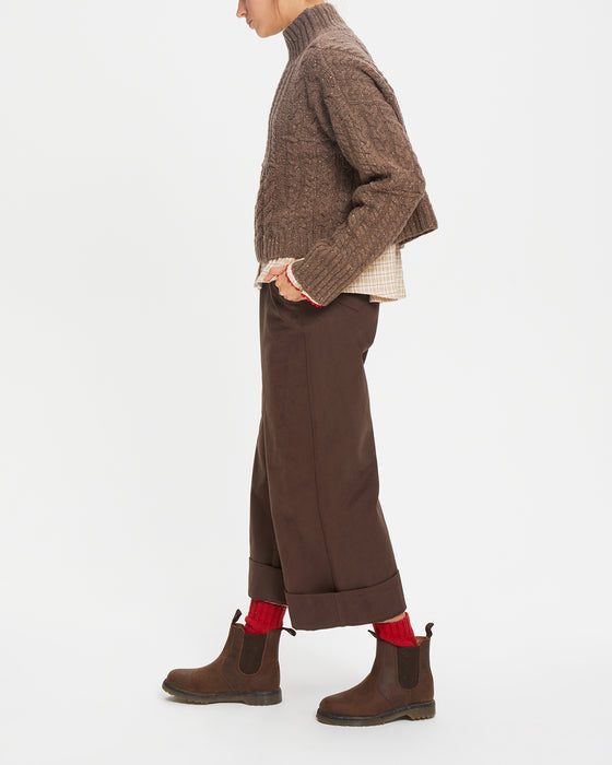 Arnold Sweater in Dark Brown Wool