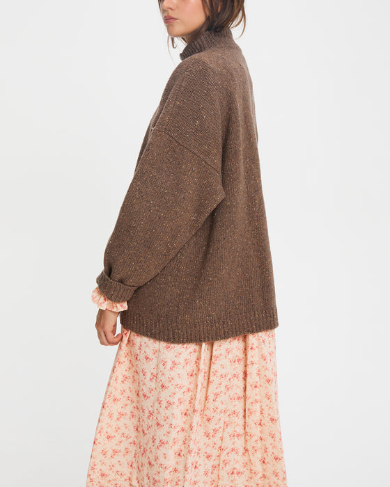 Barnabas Sweater in Dark Brown Wool