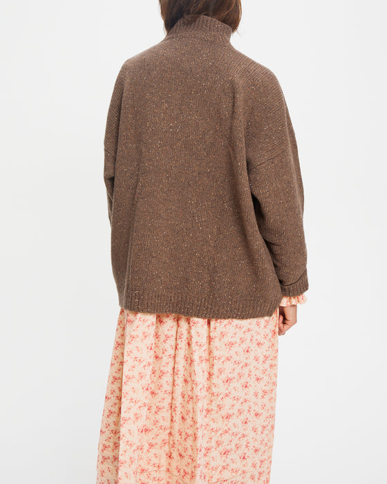 Barnabas Sweater in Dark Brown Wool