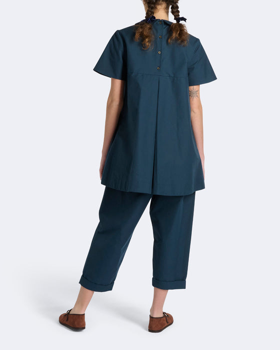 Bea Tunic Dress in Navy Cotton