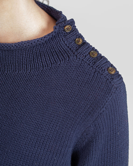 Bertie Sweater in Navy Organic Cotton