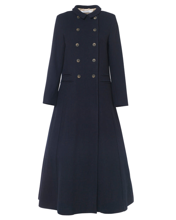 Cassandra Coat in Navy British Lambswool