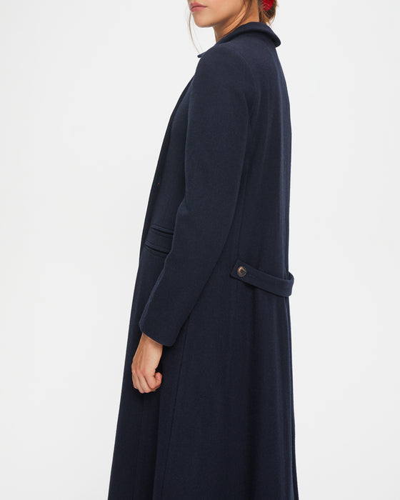 Cassandra Coat in Navy British Lambswool