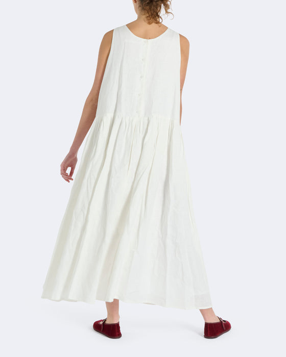 Cathy Dress in White Linen