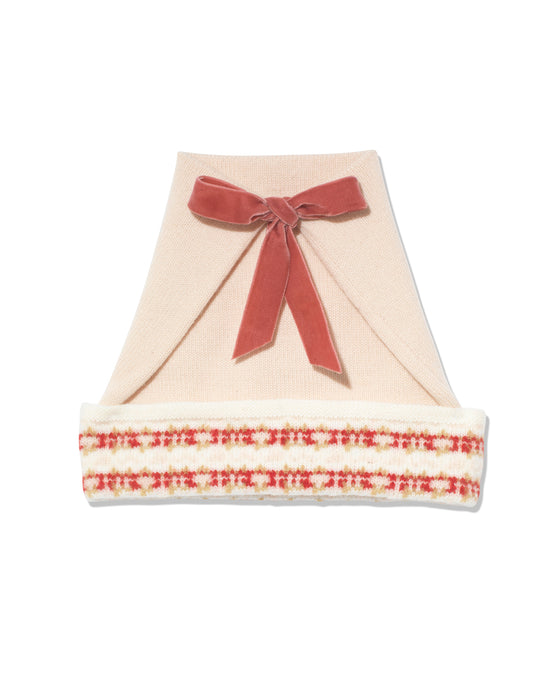 Sparky Bow Hat in Pale Pink Wool