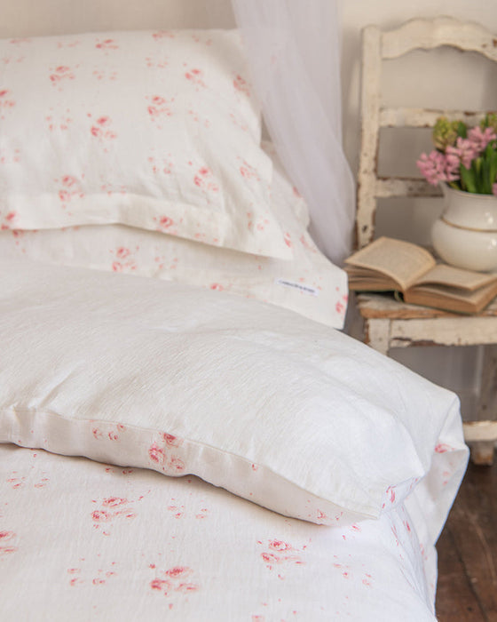 Single Duvet set in Catherine Rose Pink Cotton