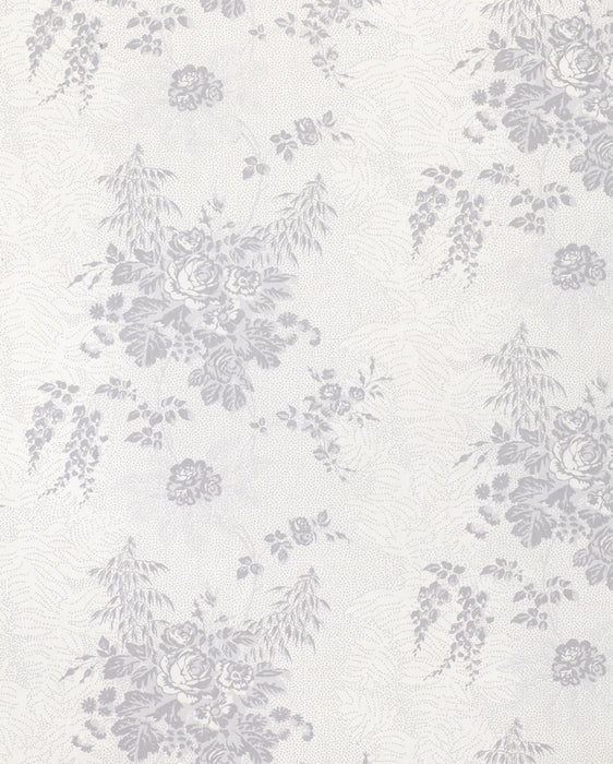 Charlotte French Blue on White Wallpaper