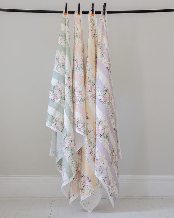 Yellow Stripe Constance on White Linen