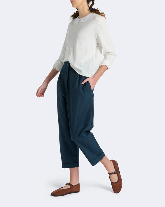 Cosima Trousers in Navy Cotton