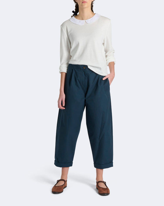 Cosima Trousers in Navy Cotton