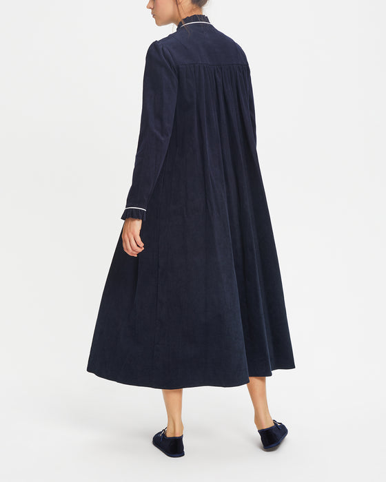 Dilly Dress in Thick Navy Corduroy