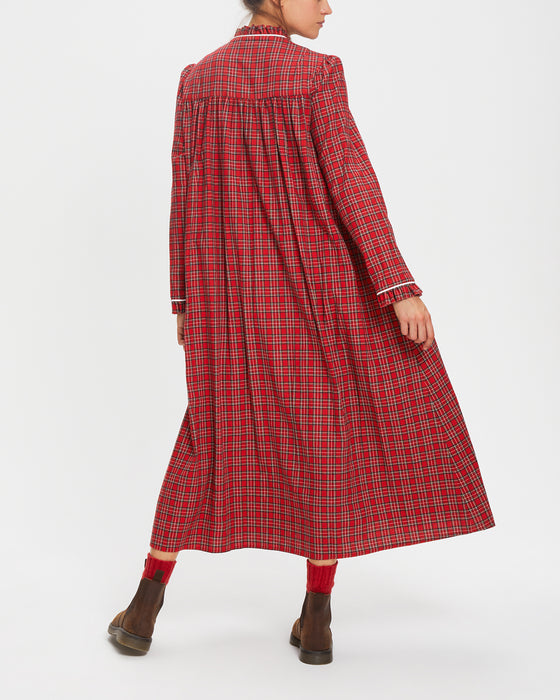 Dilly Dress in Red Tartan Flannel