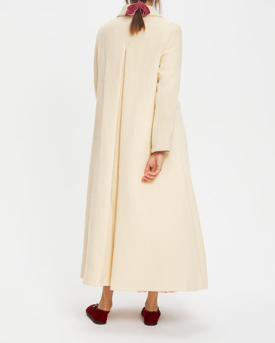 Dolly Coat in Cream Textured Wool