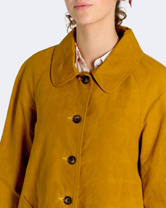 Eco Coat in Mustard Wax Cotton