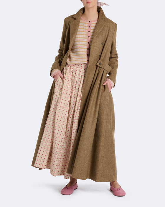 Emmy Coat in Brown Herringbone Wool