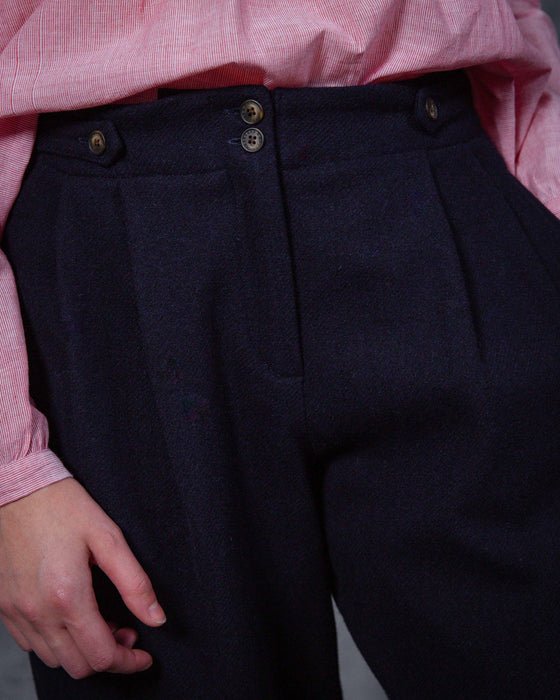 Tonya Trousers in British Navy Lambswool