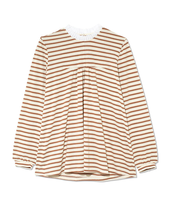 Erica Top in Brown Stripe Organic Cotton