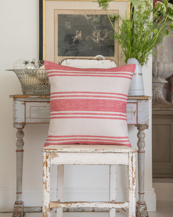 Faded Stripe on White Linen