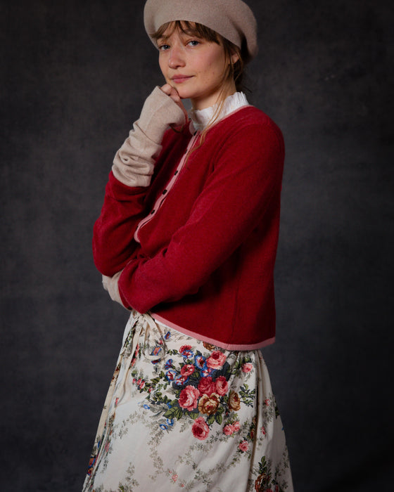Fingerless Elbow Gloves in Oatmeal Cashmere