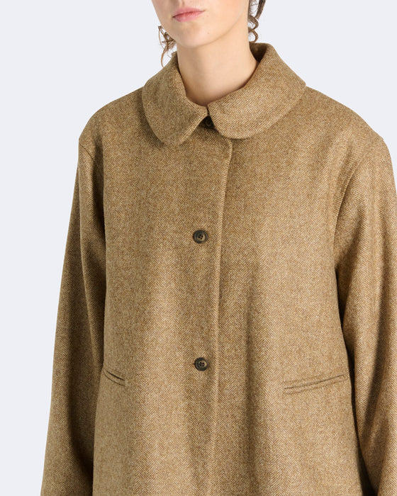 Frances Jacket in Brown Herringbone Wool