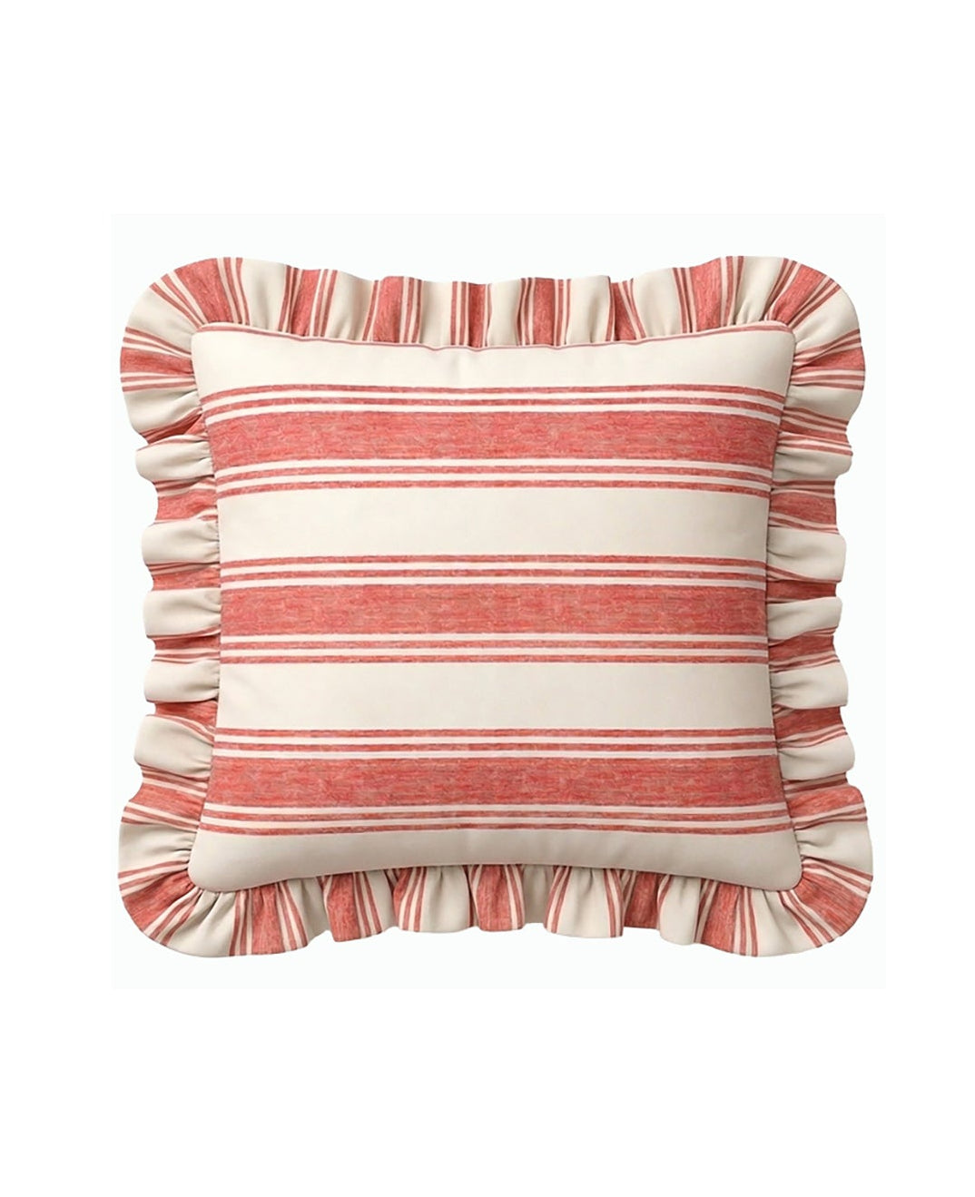 Cushion in Faded Stripe Raspberry | Cabbages & Roses– cabbagesandroses