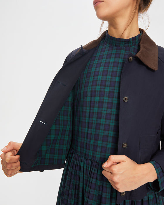 New Boxy Jacket in Navy Wax Cotton