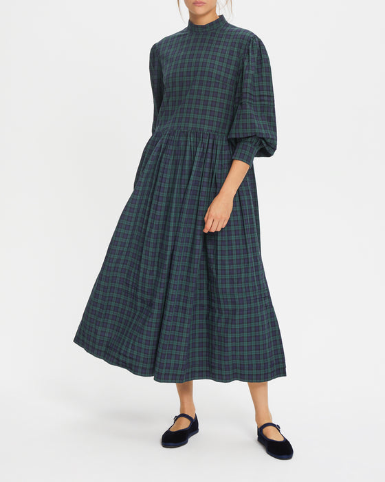 Hermie Dress in Blackwatch Tartan Voile