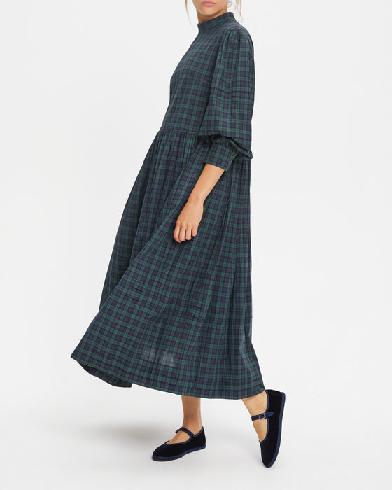 Hermie Dress in Blackwatch Tartan Voile