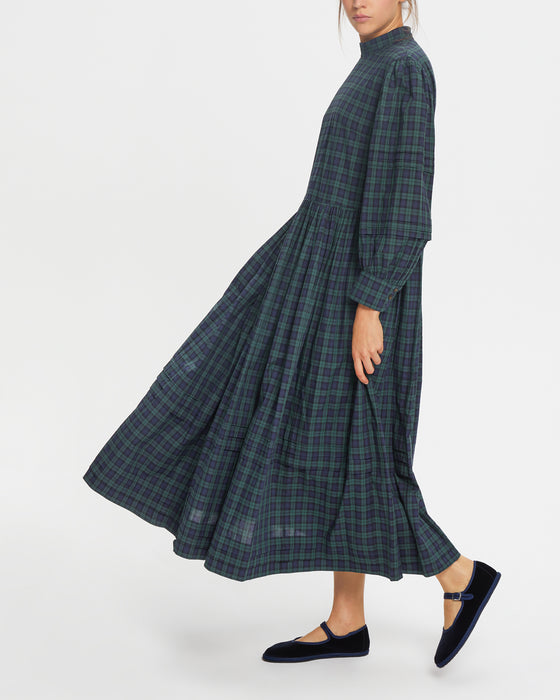 Hermie Dress in Blackwatch Tartan Voile