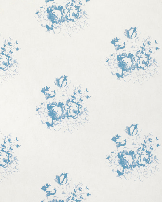 Hatley Blue on White Wallpaper