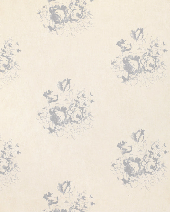 Hatley French Blue on Natural Wallpaper
