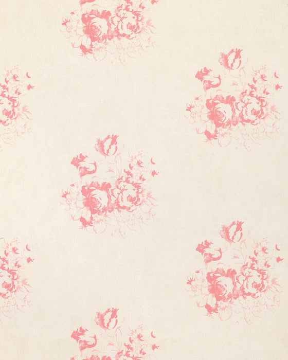 Hatley Pink on Natural Wallpaper