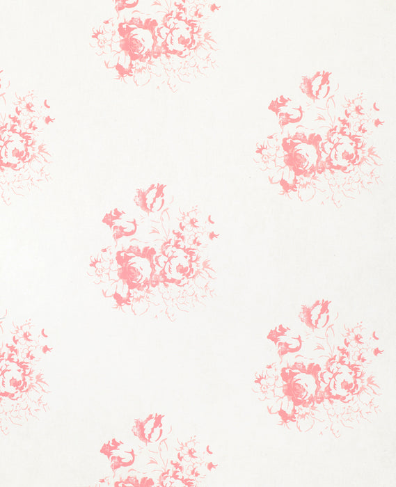 Hatley Pink on White Wallpaper