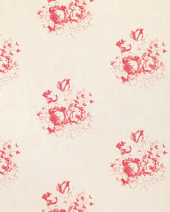 Hatley Raspberry on Natural Wallpaper