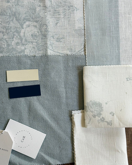 Plain Pale Blue Upholstery Linen