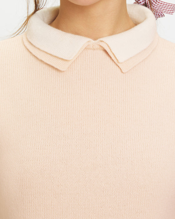 Cornelius Sweater in Pale Pink Wool