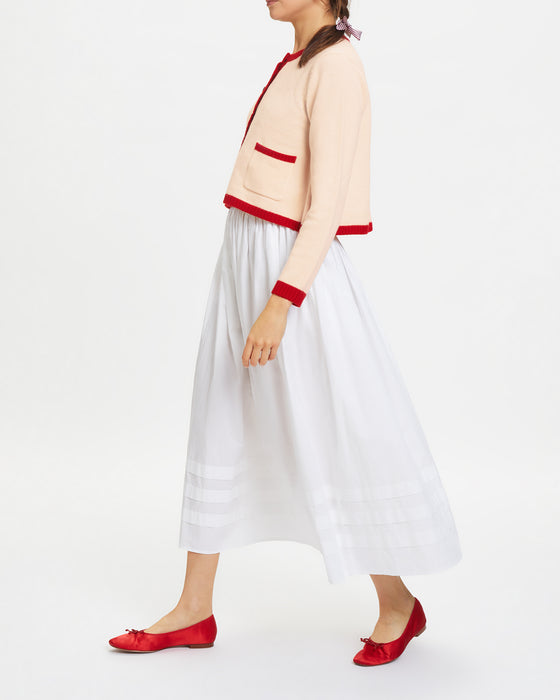 School Cardigan in Pale Pink Wool